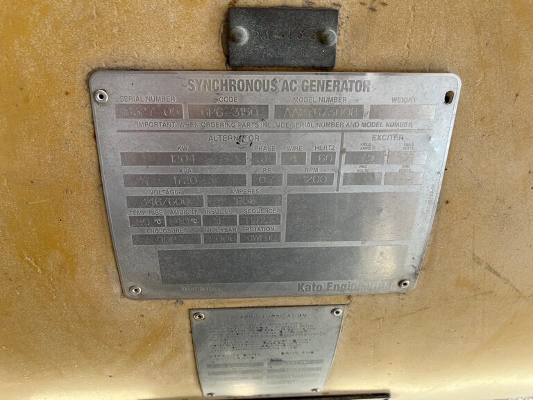 Used CAT 3512C (LLA) Generator Set