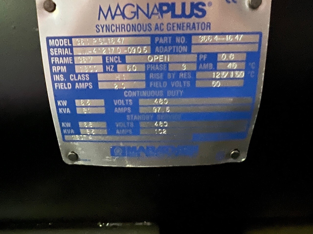 Like New Magnum MMG80 Generator Set